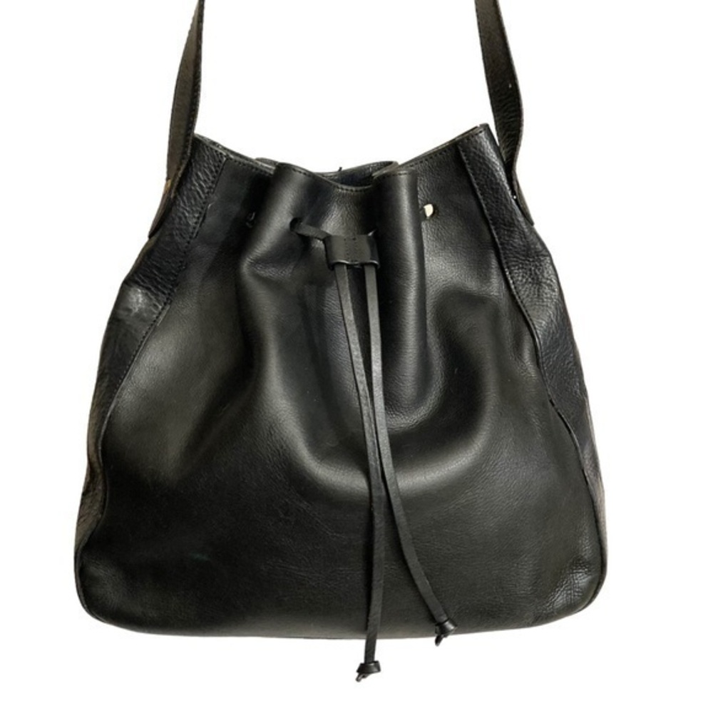 Ghurka black drawstring bucket bag RARE